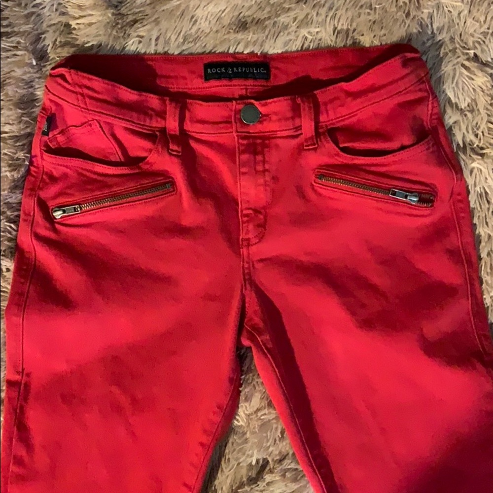 Rock & Republic Red Skinny Jeans